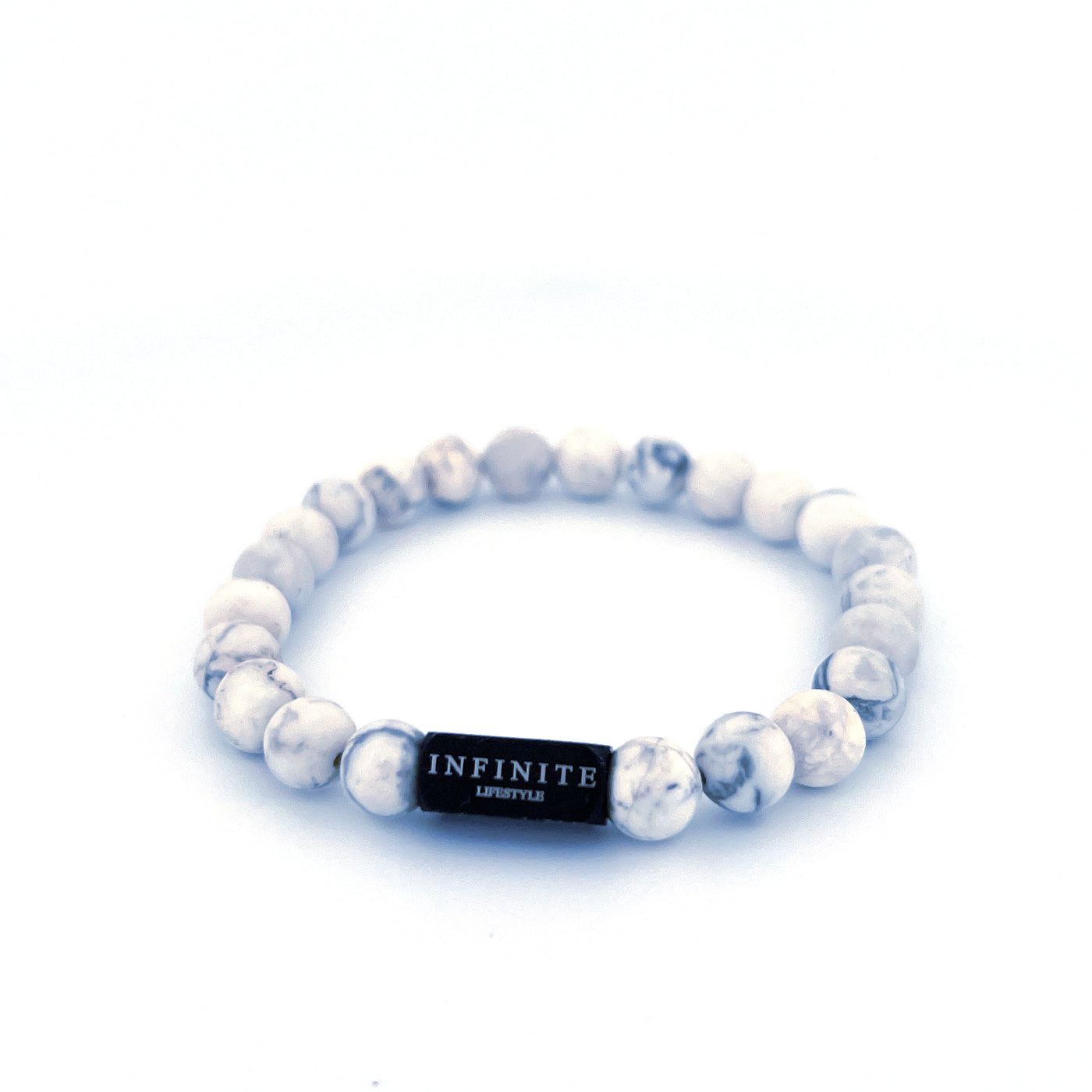 White Howlite D&C bracelet [8 mm]