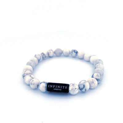 White Howlite D&C bracelet [8 mm]