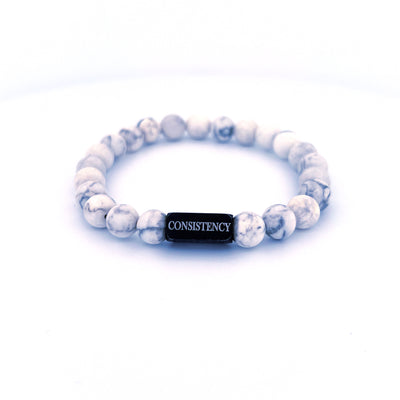 White Howlite D&C bracelet [8 mm]