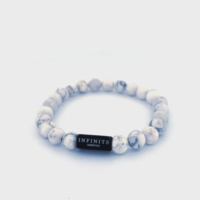 White Howlite D&C bracelet [8 mm]